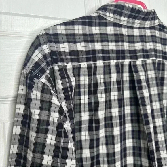 George Classics Button-Down Shirt Plaid Black & White Size Extra Large - Picture 16 of 16